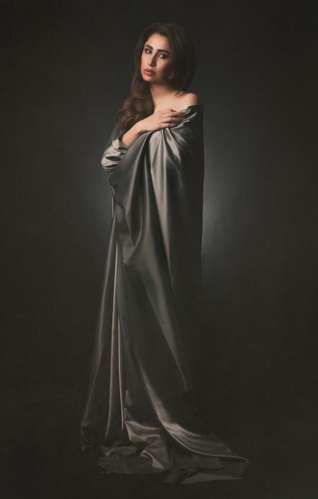 Elegant Woman in Silver by Mehdi Mokhtari — canvas wall art