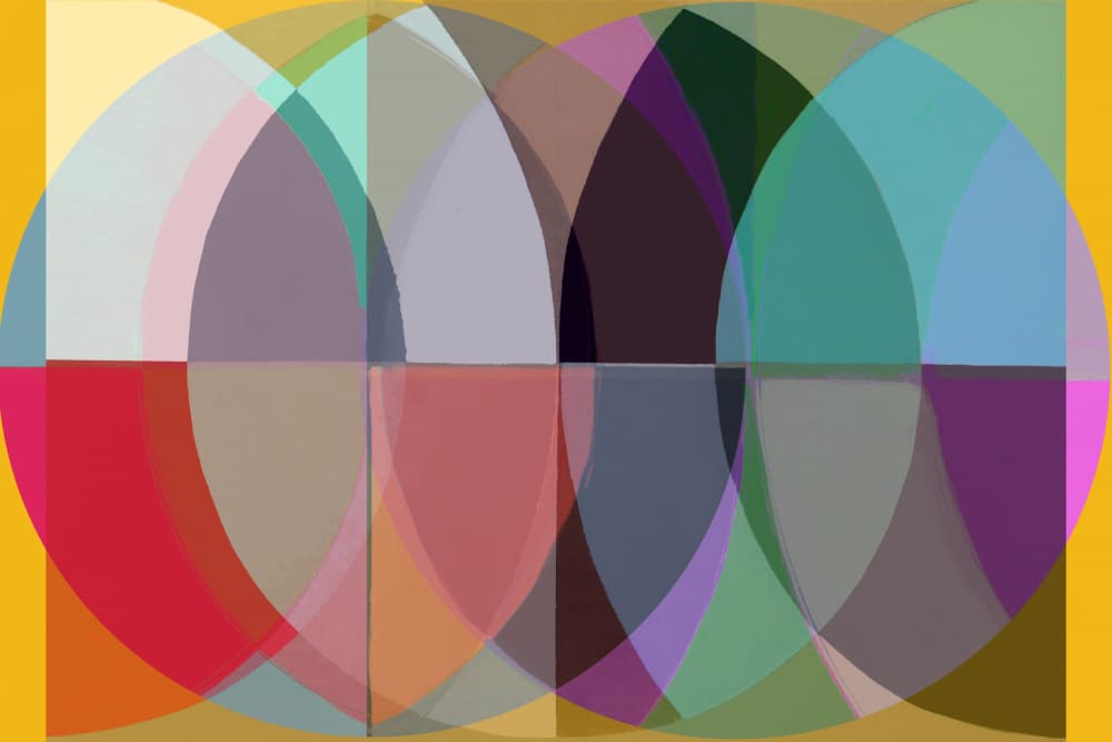Overlapping Color Arcs by casa cartissi — canvas wall art