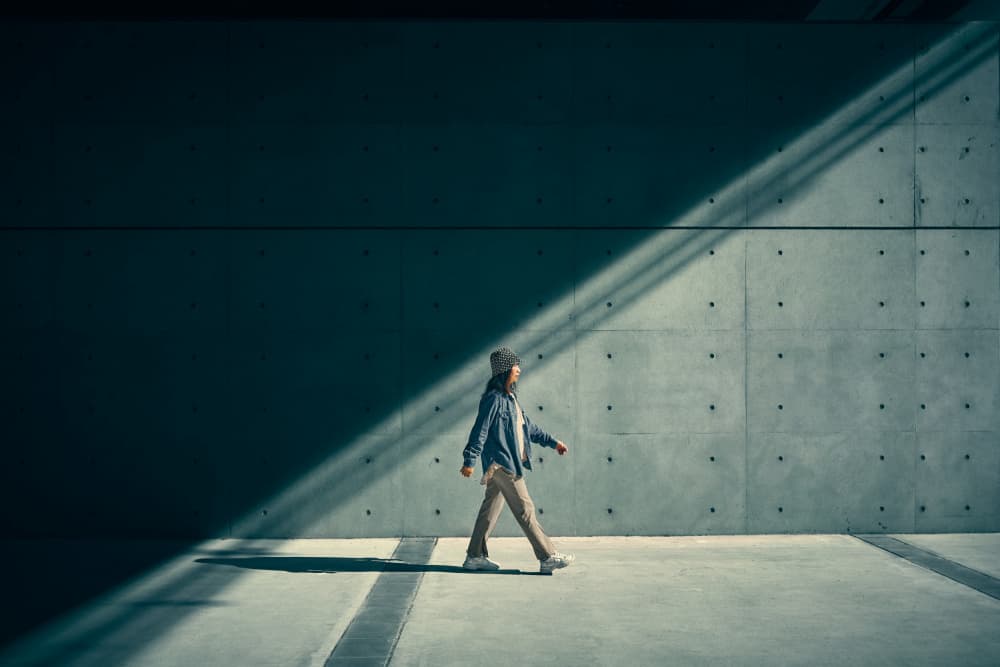 Diagonal Shadow Walk by MingLun Tsai (蔡明倫) — canvas wall art
