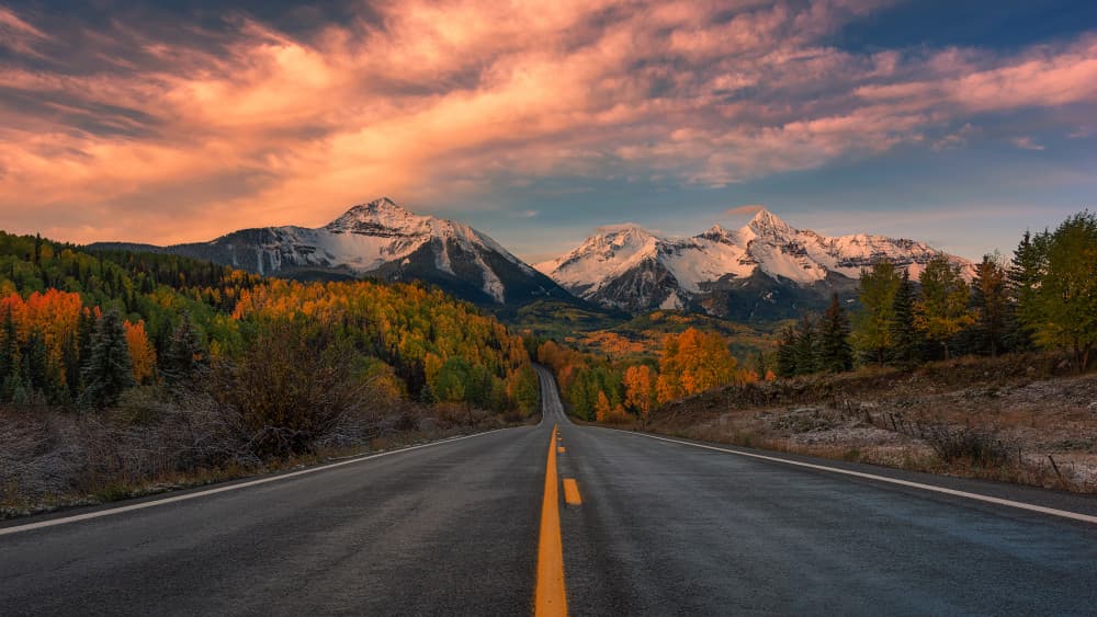 Autumn Mountain Road by Mei Xu — canvas wall art