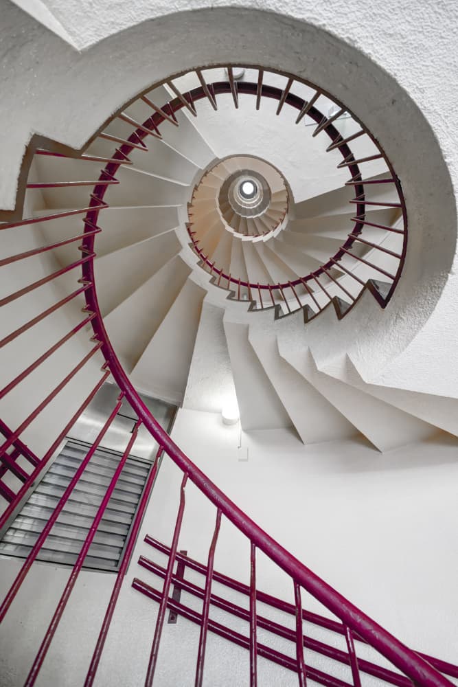 Winding Spiral Staircase by Tomoshi Hara — canvas wall art