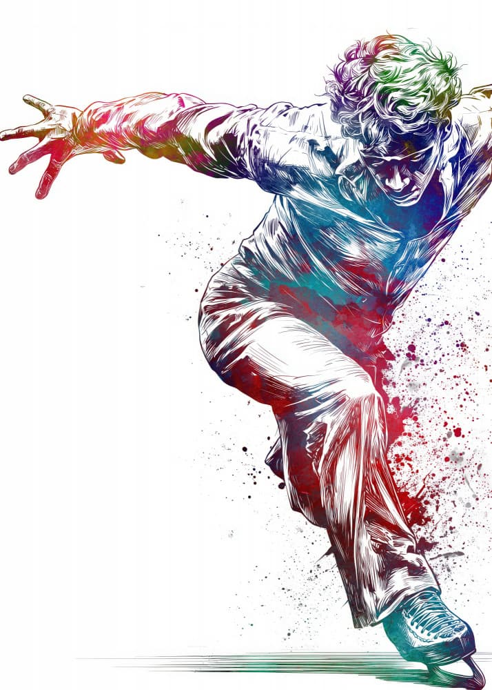 Colorful Ice Skater by Justyna Jaszke — canvas wall art