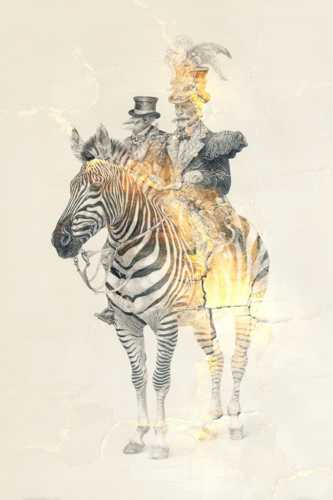 Victorian Zebra Riders by Rafal Kulik — canvas wall art