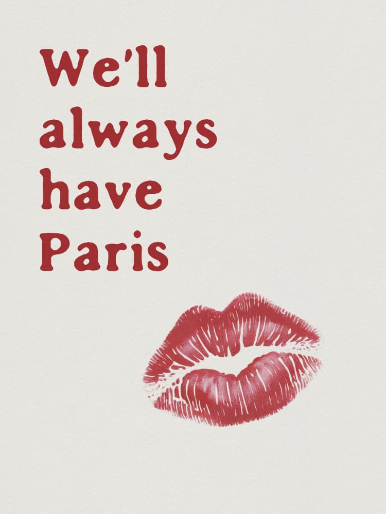 Paris Quote Kiss by Andreas Magnusson — canvas wall art