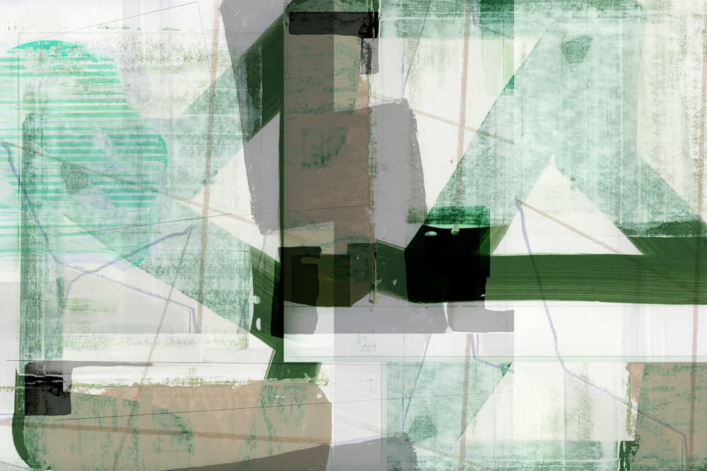 Muted Geometric Layers by cartissi — canvas wall art