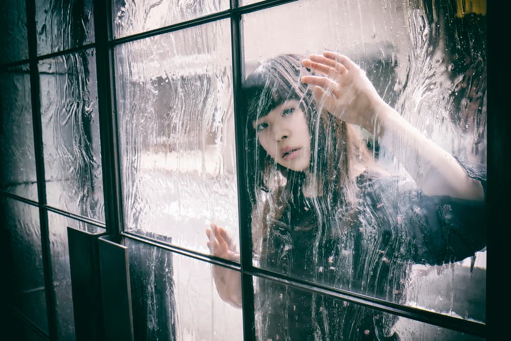 Pensive Girl Rainy Window by 7 Flavor C/P — canvas wall art