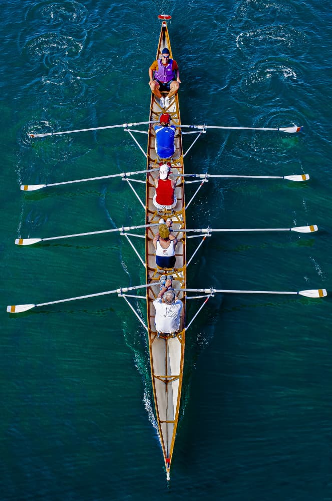 Synchronized Rowing Crew by Rodrigo Marin — canvas wall art
