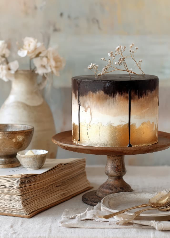 Chocolate Gold Cake by Justyna Jaszke — canvas wall art