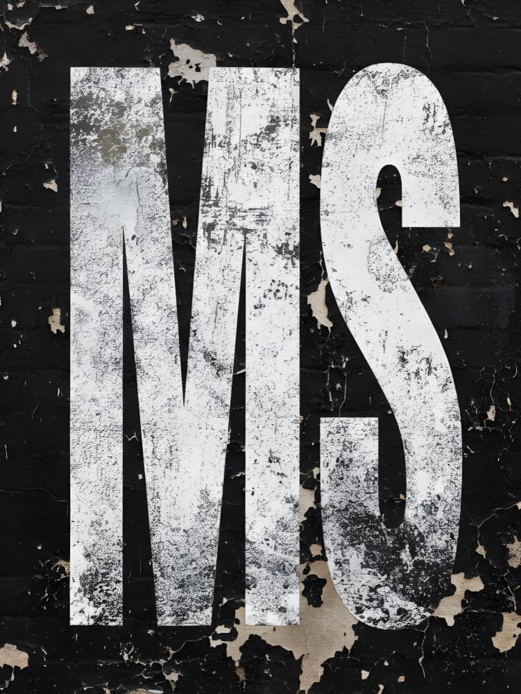 Distressed MS Typography by HUGO — canvas wall art