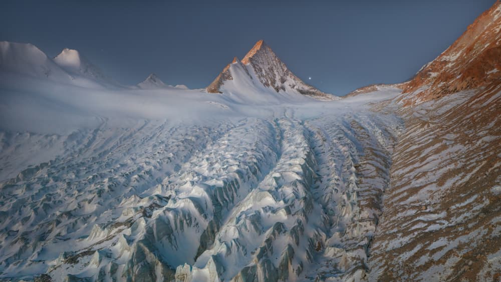 Alpenglow Glacier Peaks by YANGYING — canvas wall art