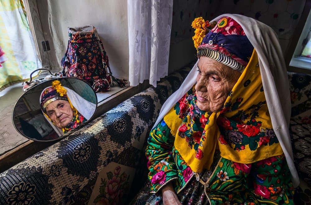 Traditional Woman's Reflection by Emir Bagci — canvas wall art