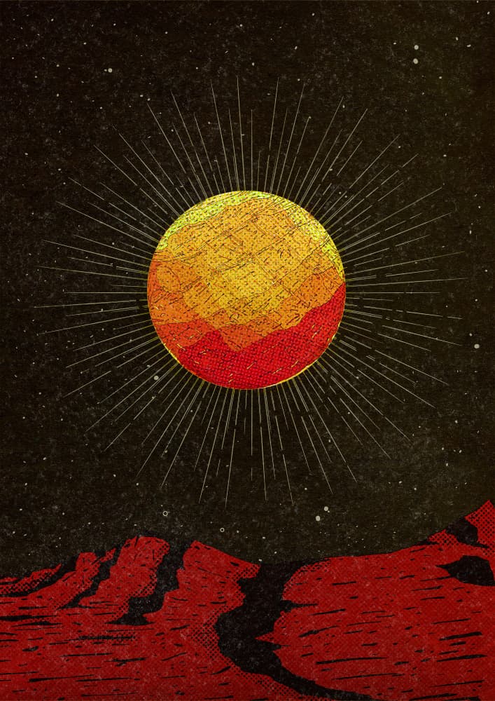 Radiant Red Planet by Nicholas — canvas wall art