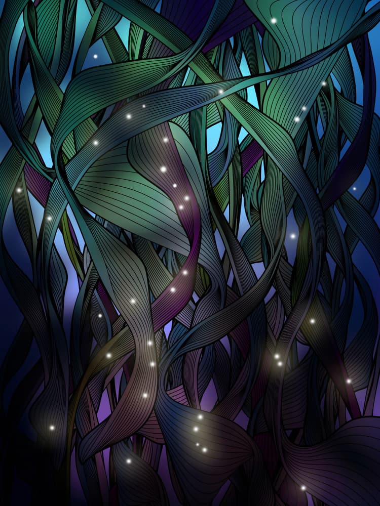 Ethereal Flowing Greens by Angelo Cerantola — canvas wall art