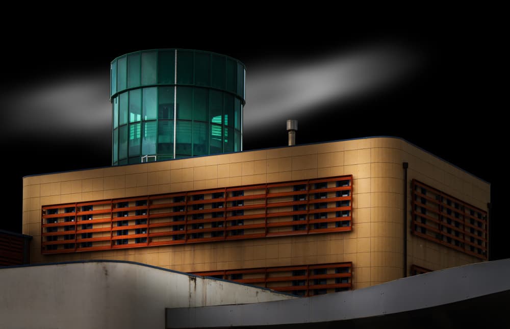 Contemporary Tower Night Smoke by Luigi Greco — canvas wall art