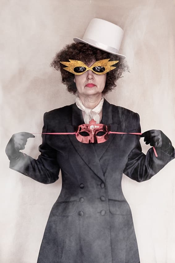 Mysterious Woman with Mask by Angelika Martha Himburg — canvas wall art
