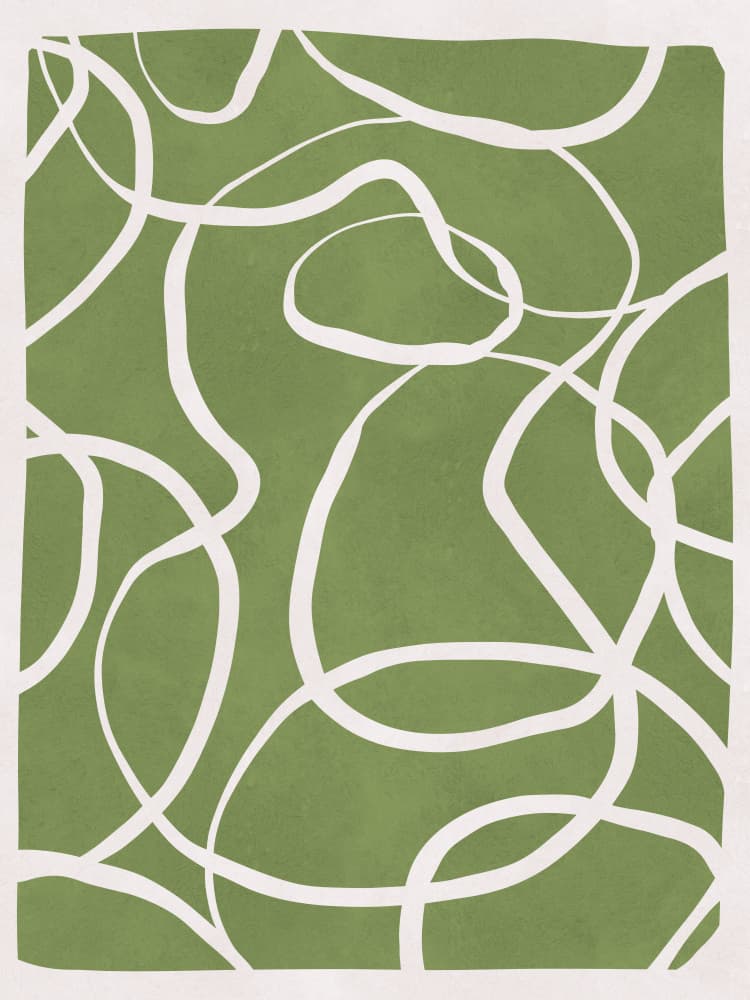 Flowing Green Lines by Vitor Costa — canvas wall art