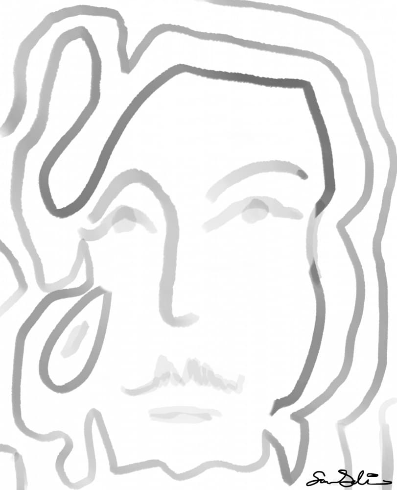 Line Art Man Portrait by Sanna Jarlelind — canvas wall art