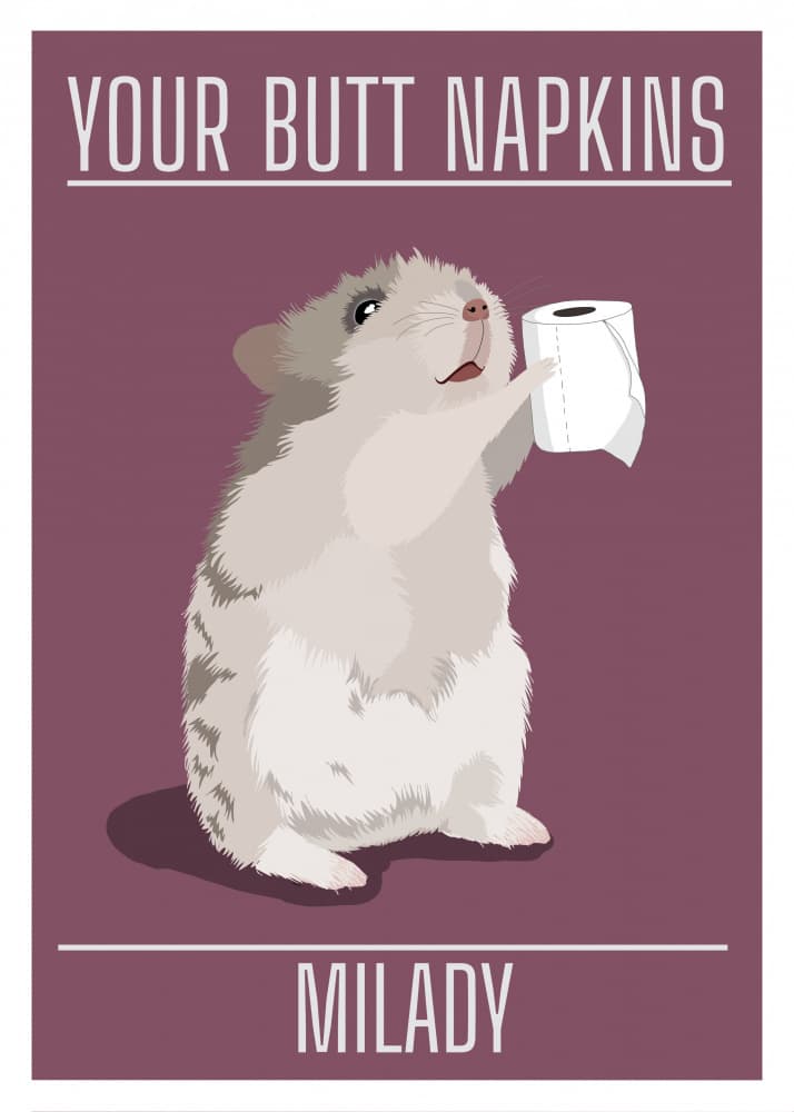 Funny Hamster Toilet Paper by ByKammille — canvas wall art