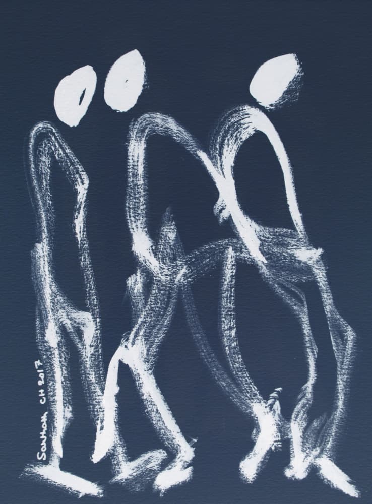Three Abstract Figures by Santhosh ch — canvas wall art