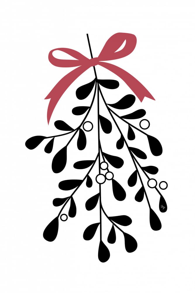 Christmas Mistletoe Branch by Martina — canvas wall art