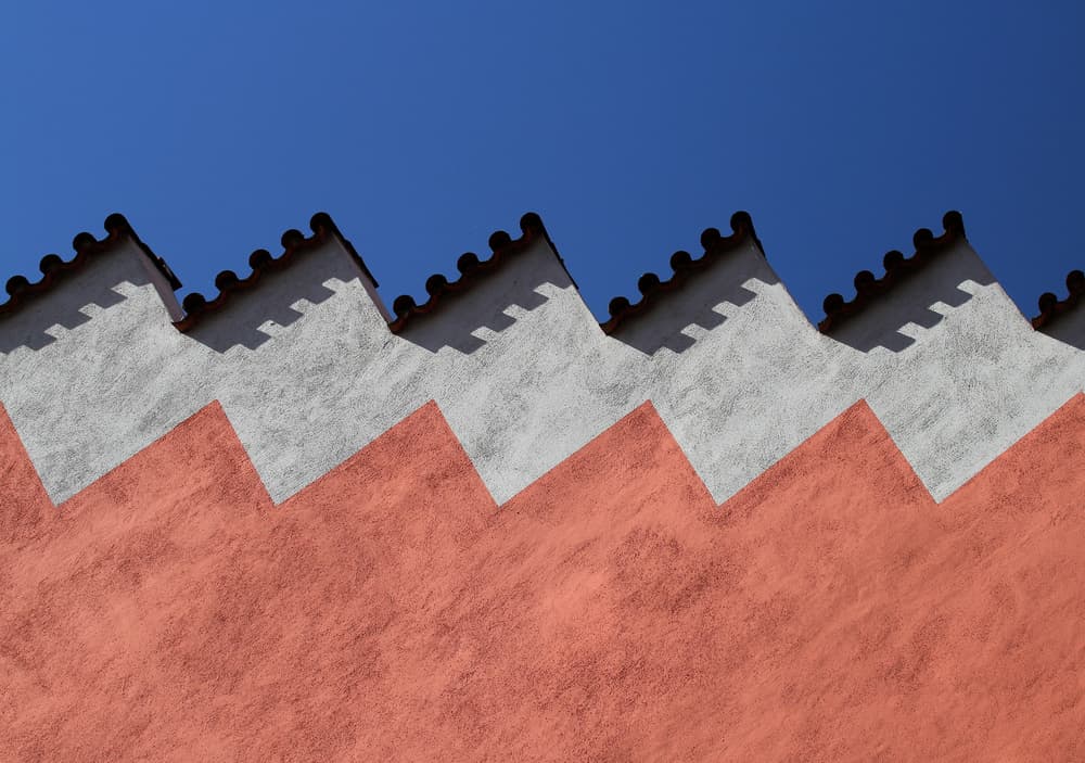 Colorful Zigzag Architecture by Hans-Wolfgang Hawerkamp — canvas wall art