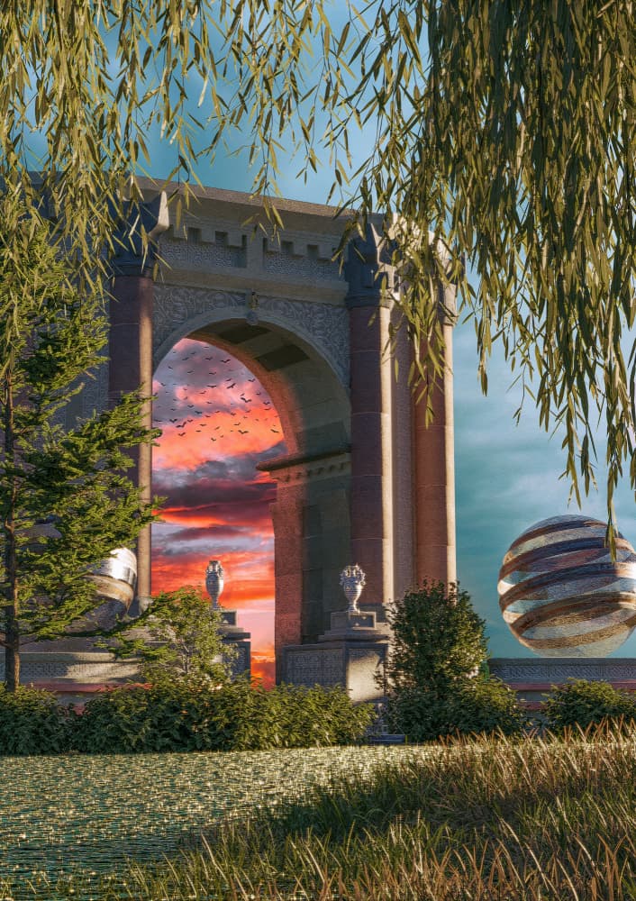 Grand Archway Sunset by CosmoZach — canvas wall art