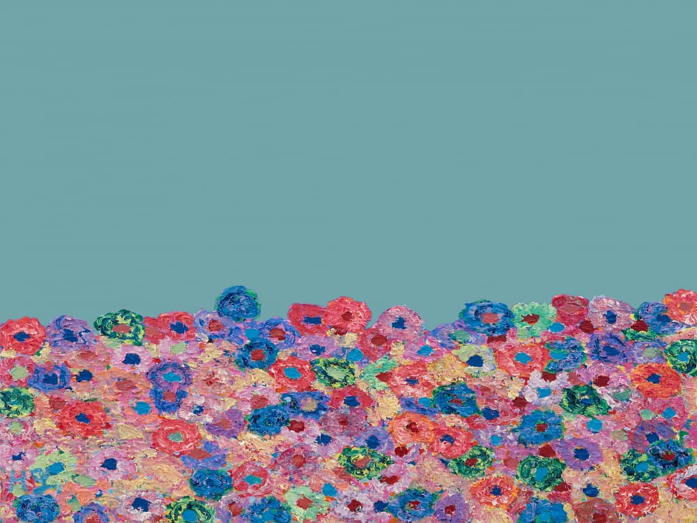 Colorful Abstract Flowers by Helen Joynson — canvas wall art