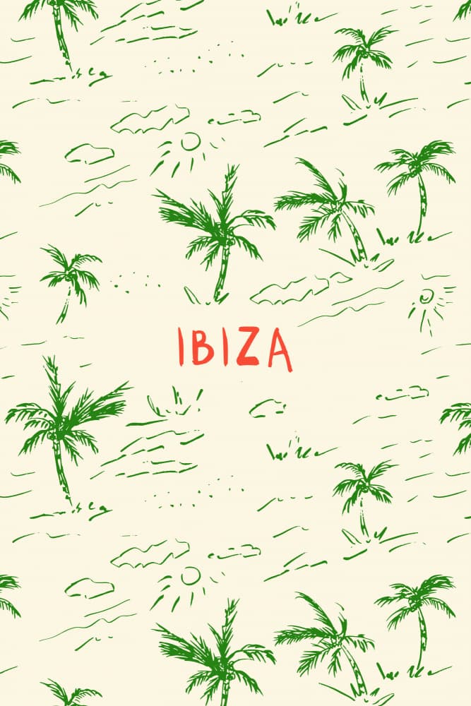 Ibiza Island Palms by Treechild — canvas wall art