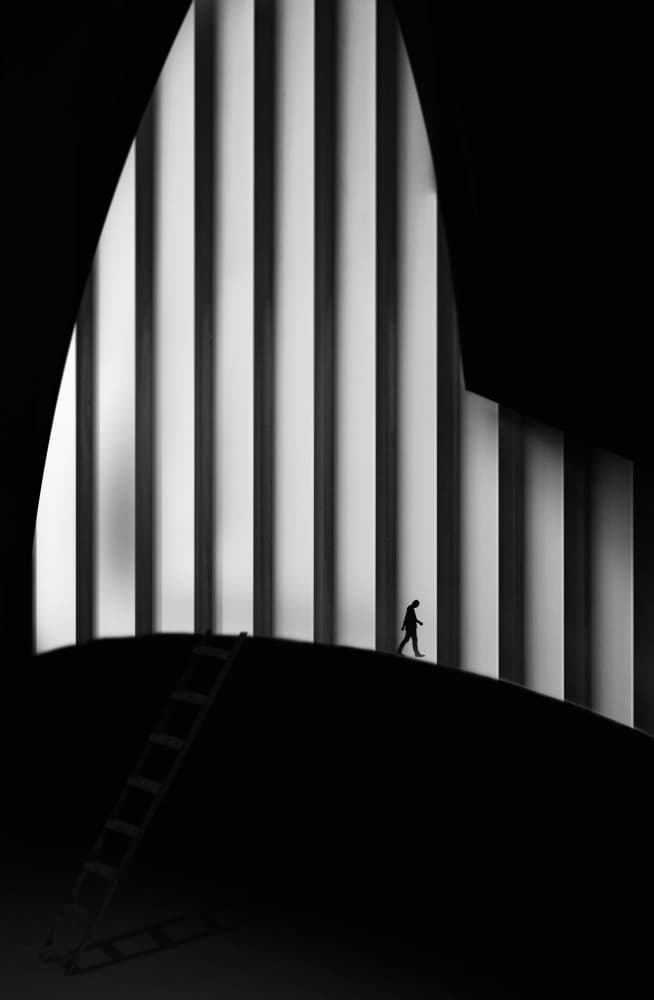 Lone Figure Curved Path by Hadi Malijani (Malenjani) — canvas wall art