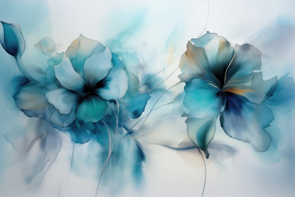 Ethereal Blue Flowers by Andrea Haase — canvas wall art