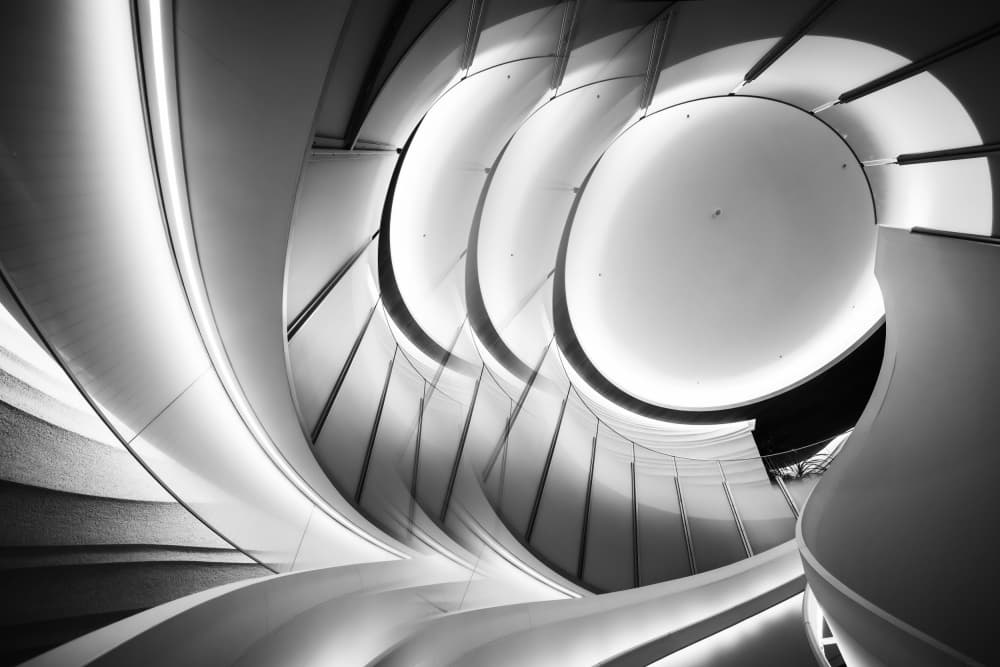 Modern Architectural Spiral by Tomoshi Hara — canvas wall art