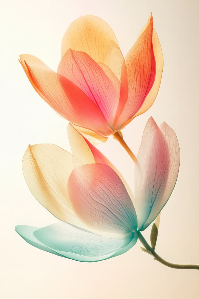 Delicate Glowing Blooms by Bilge Paksoylu — canvas wall art