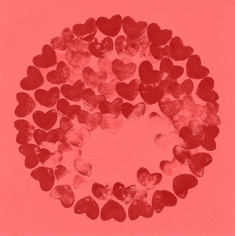 Red Heart Circle by Santhosh ch — canvas wall art