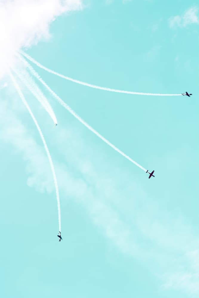Air Show Smoke Trails by Tal Paz-Fridman — canvas wall art