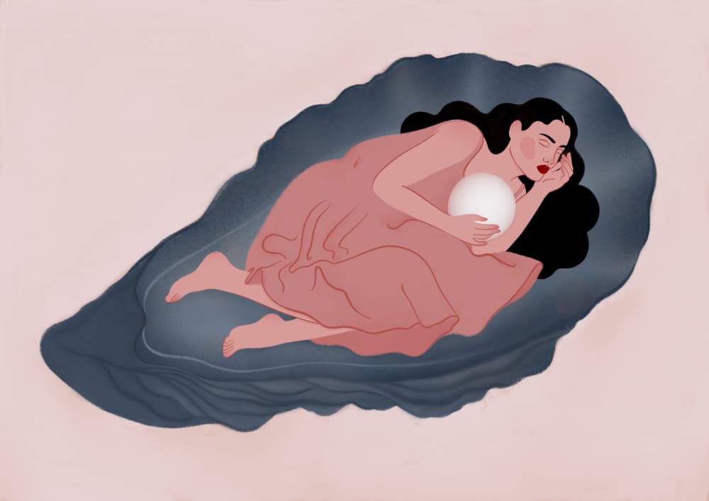 Sleeping Pearl Serenity by Ida Alvarsson — canvas wall art