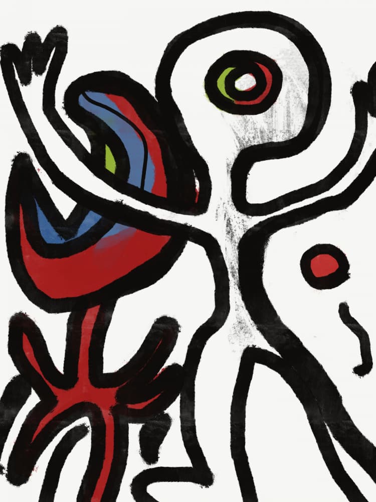 Vibrant Abstract Characters by Little Dean — canvas wall art