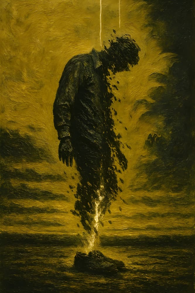 Vanishing Golden Man by HUGO — canvas wall art