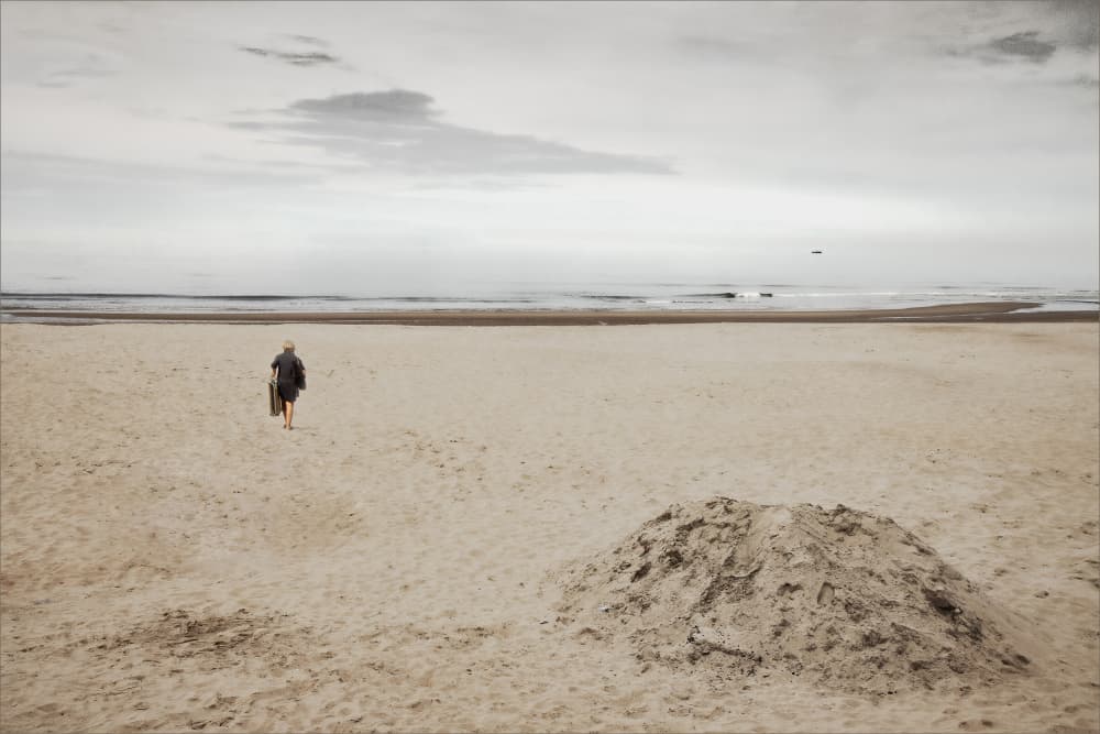 Solitary Ocean Walk by Gilbert Claes — canvas wall art
