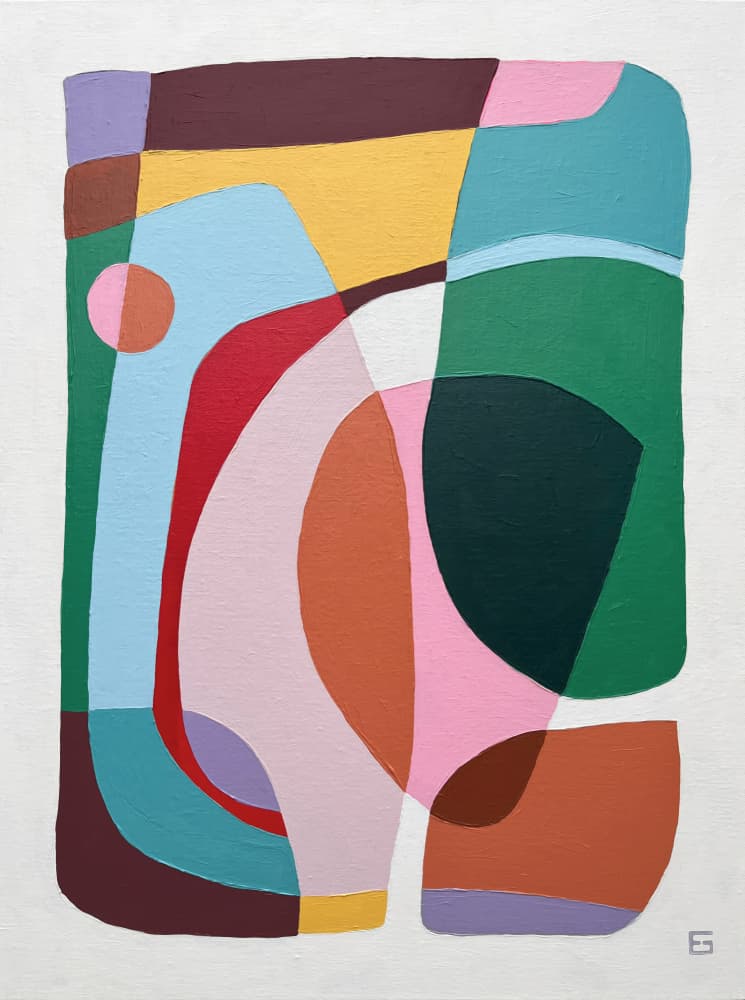 Vibrant Abstract Shapes by Ellen Greup — canvas wall art