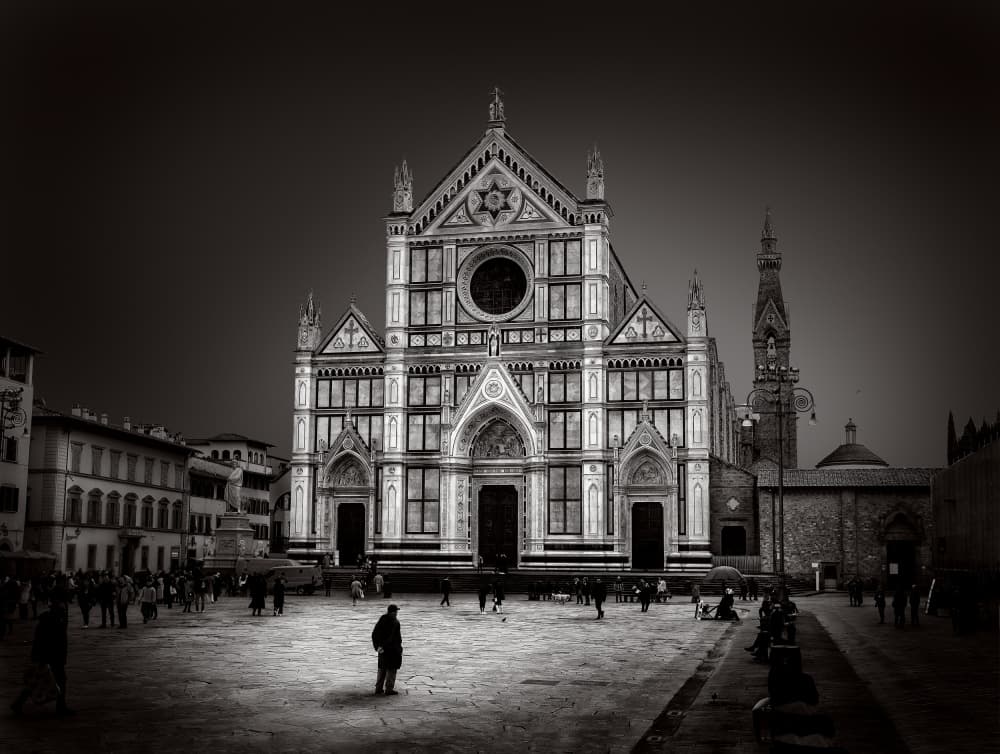 Santa Croce Piazza Florence by Tommaso Pessotto — canvas wall art