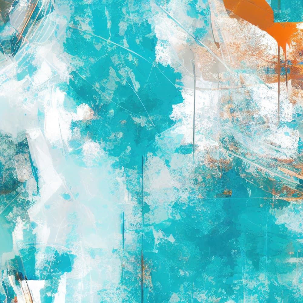 Dynamic Turquoise Orange Art by Alpenglow Workshop — canvas wall art
