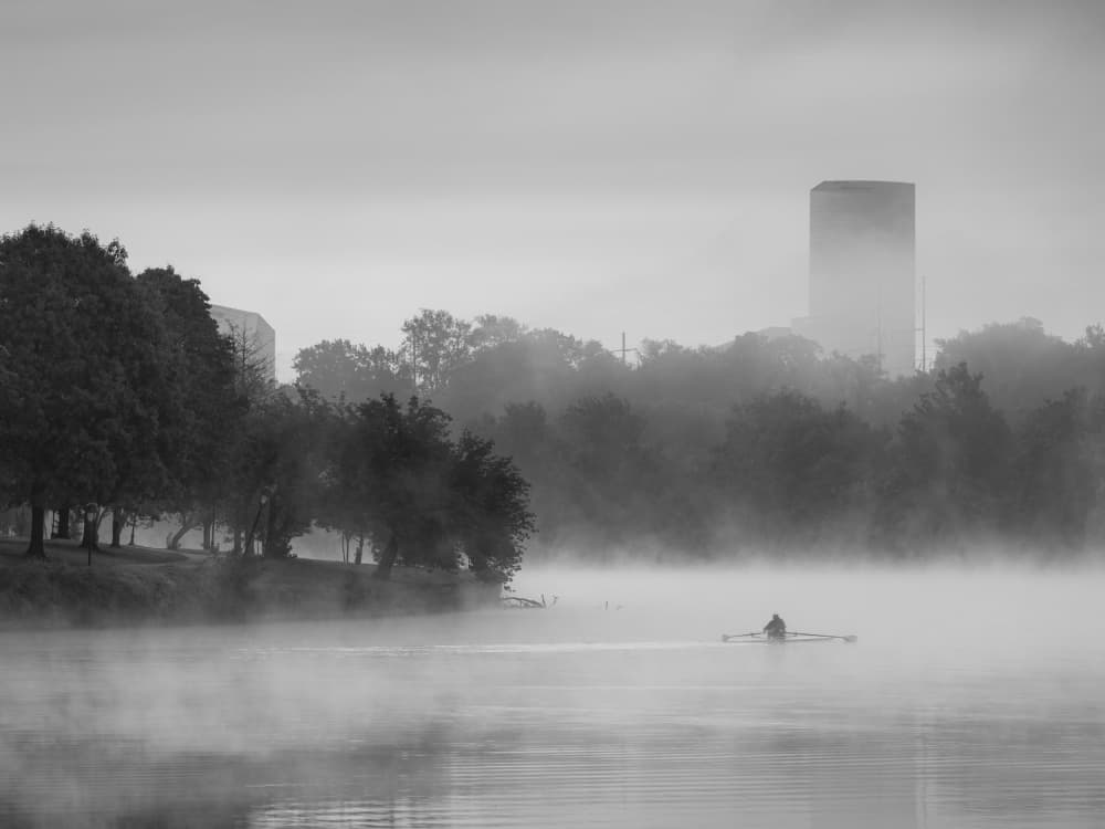 Misty Morning Rower by Scott J. Pilla — canvas wall art