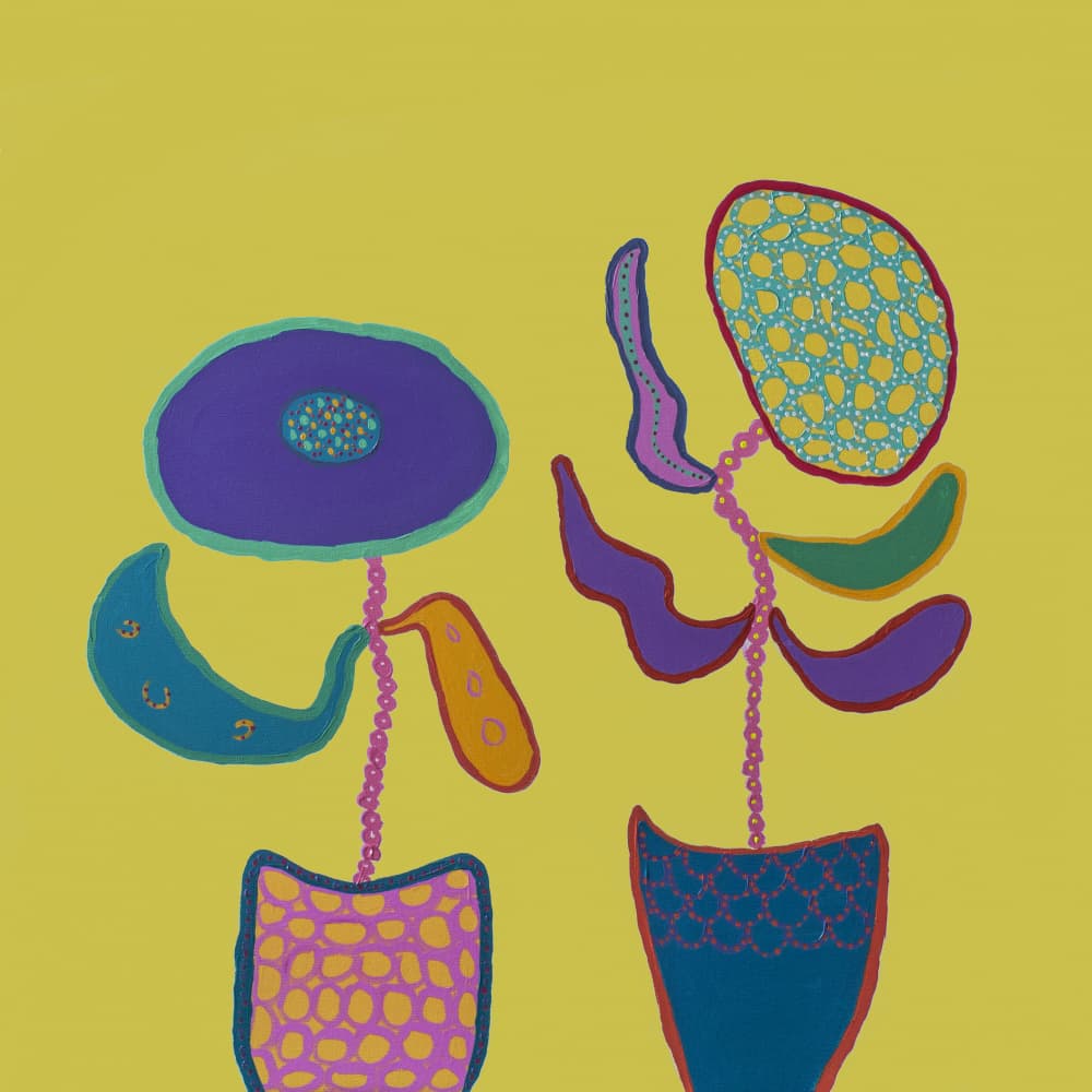 Vibrant Abstract Potted Plants by Helen Joynson — canvas wall art