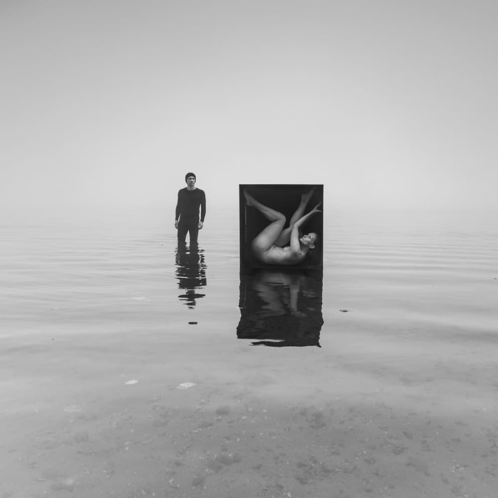 Surreal Nude Water Reflection by Leszek Paradowski — canvas wall art