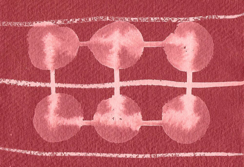 Connected Red Circles by Santhosh ch — canvas wall art