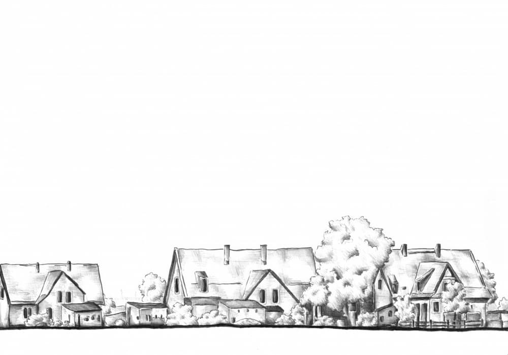 Quaint Village Homes by Kulik — canvas wall art