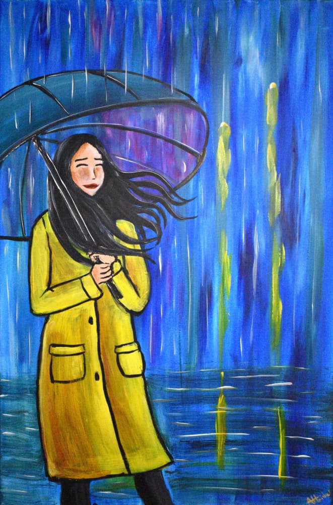 Rainy Day Woman by Aisha Haider — canvas wall art