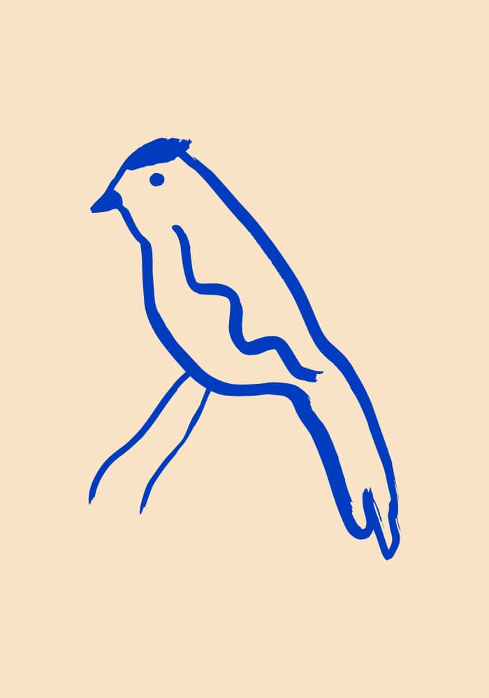 Minimalist Blue Bird by Studio JKN — canvas wall art