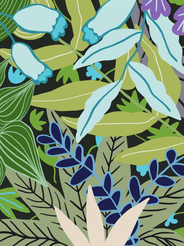 Vibrant Botanical Leaves by Little Dean — canvas wall art