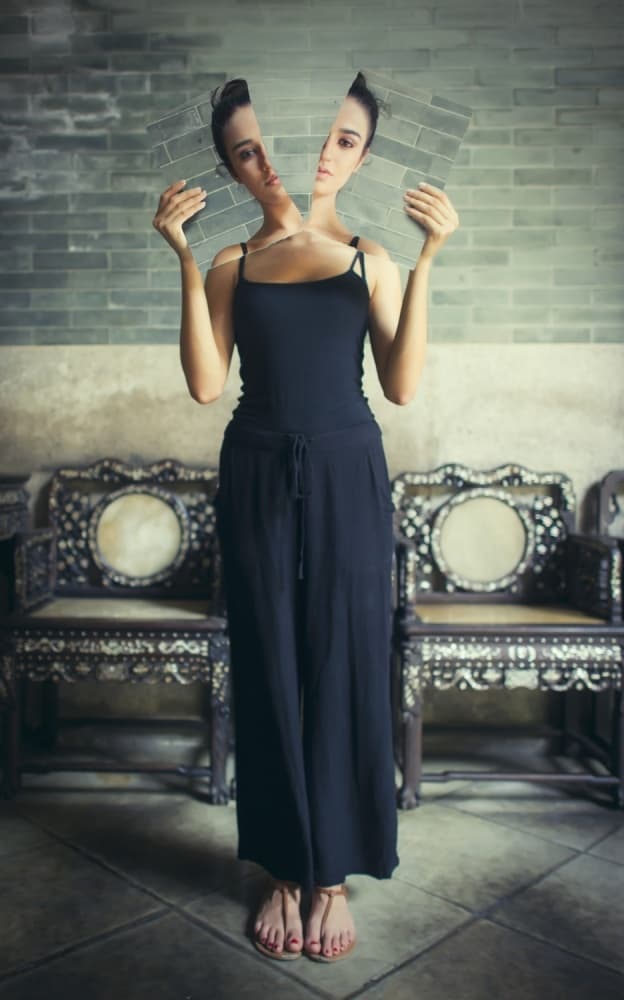 Surreal Split Portrait by hardibudi — canvas wall art